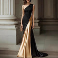 Womens Fashion One Shoulder Engagement Evening Dress Long Ball Gown Party Dress